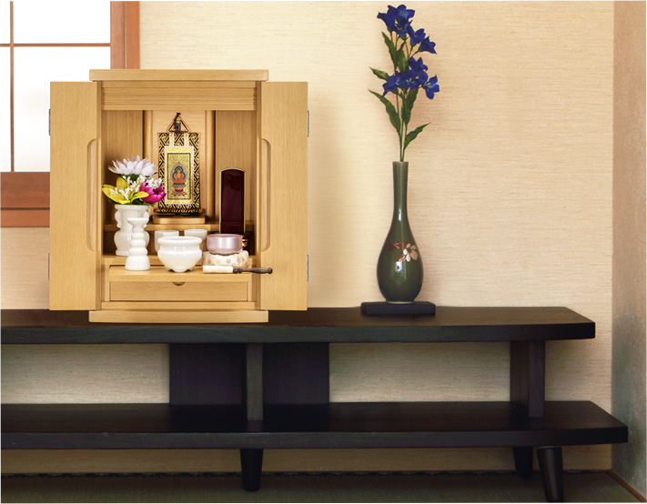 上置きモダン仏壇 慈愛 15号 ライトブラウン・紫檀・ナチュラル | 仏壇