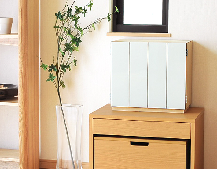 上置きモダン仏壇 トレボ ホワイト・パステルピンク・ワインレッド