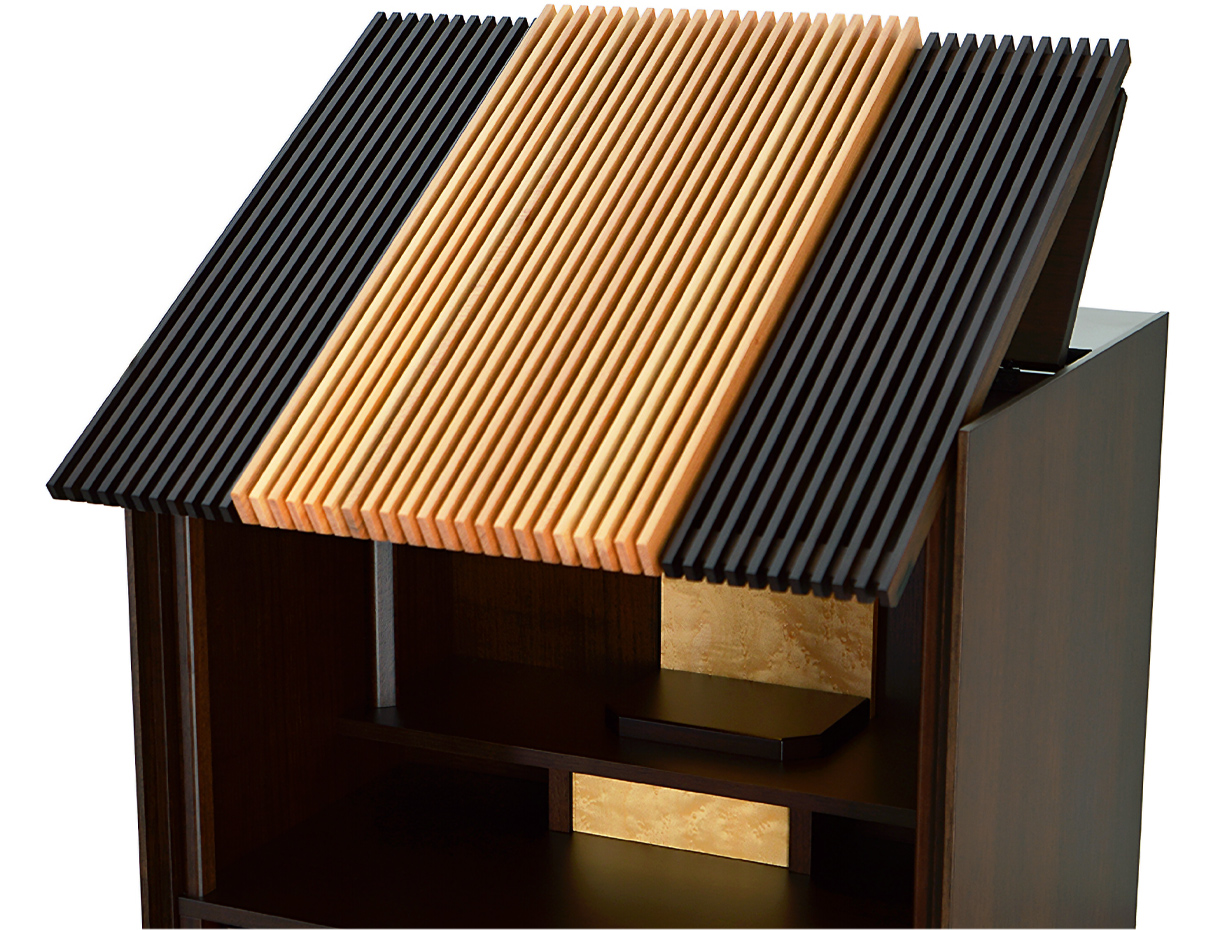 3種類の素材のコントラストが美しい