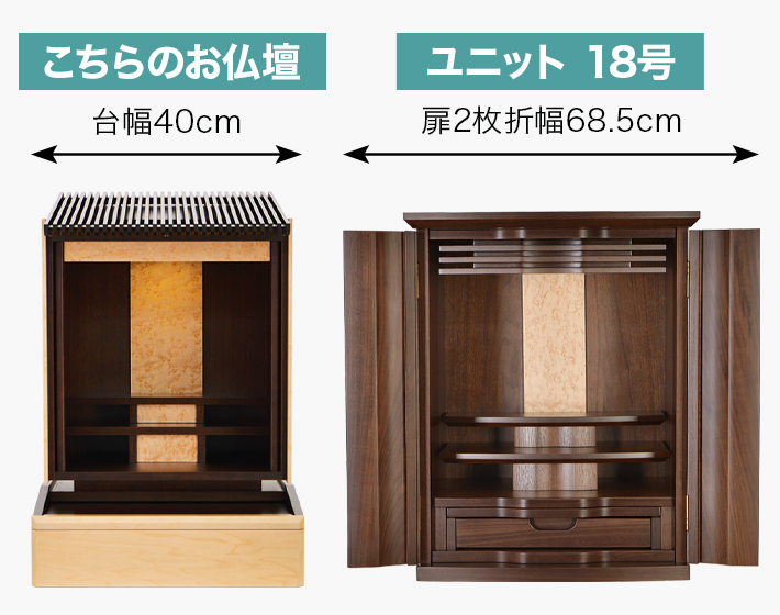 場所を取らないコンパクト設計のお仏壇