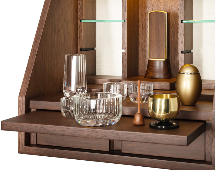 ミニ仏壇 小型 お仏壇【手元供養ステージ かなで タモ