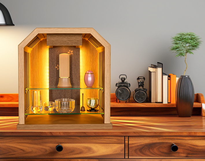 手元供養ステージ【みずほ オーク 13号】ミニ仏壇 小型 お仏壇