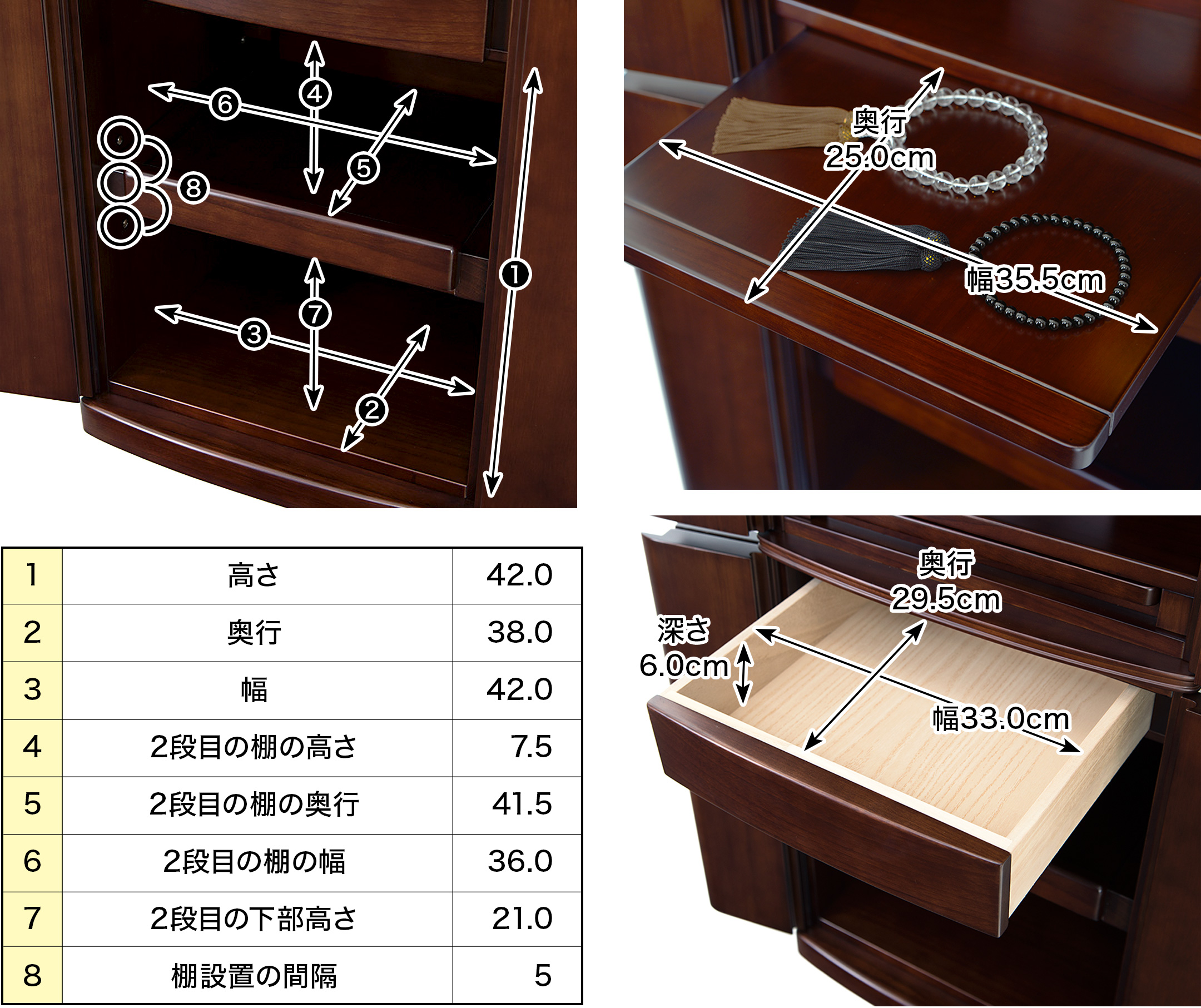 下台内部の高さ42×幅42×奥行38cm