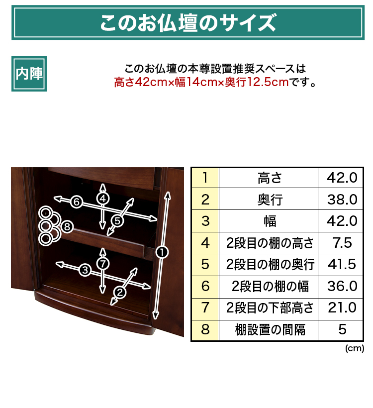 下台内部の高さ42×幅42×奥行38cm