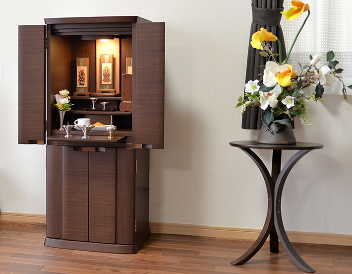 床置きモダン仏壇 アルビス 桜・ウォールナット 15×37号 | 仏壇・仏具