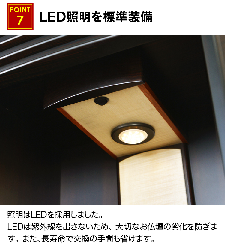 LED照明を標準装備