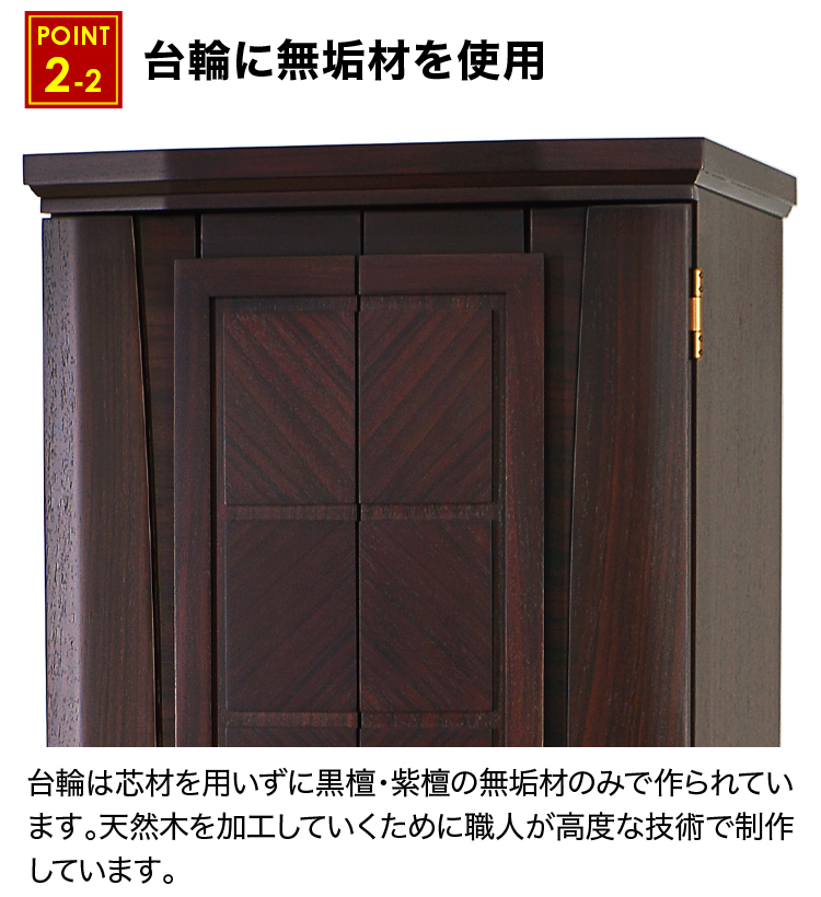 台輪に無垢材を使用