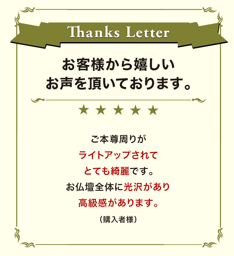 お客様から嬉しいお声を頂いております。