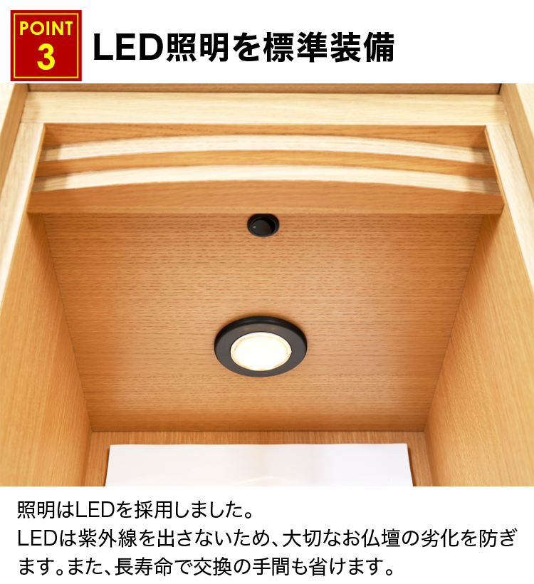 LED照明を標準装備