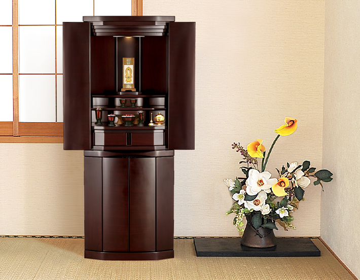 床置きモダン仏壇 スプリング 紫檀調・黒檀調 16×43号 | 仏壇・仏具