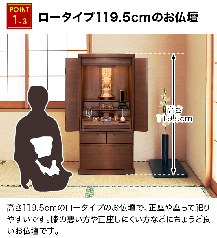 ロータイプ119.5cmのお仏壇