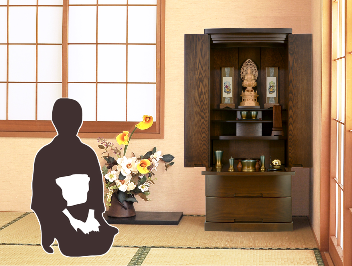 ゆったりと広く使えるロータイプ115cmのお仏壇