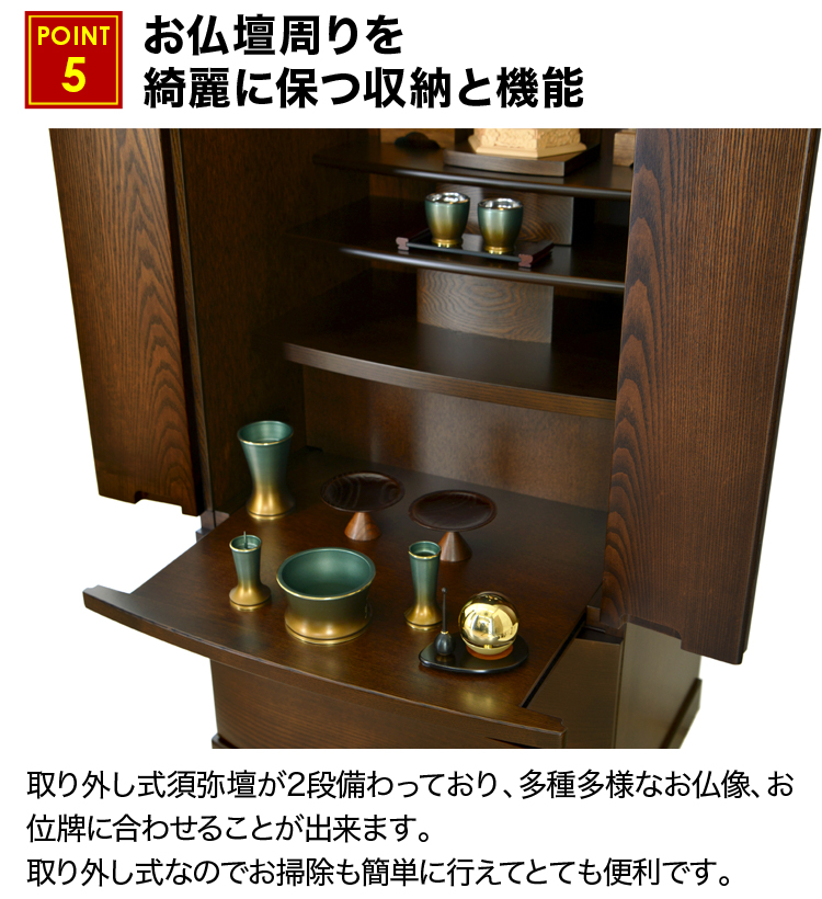 お仏壇周りを綺麗に保つ収納と機能