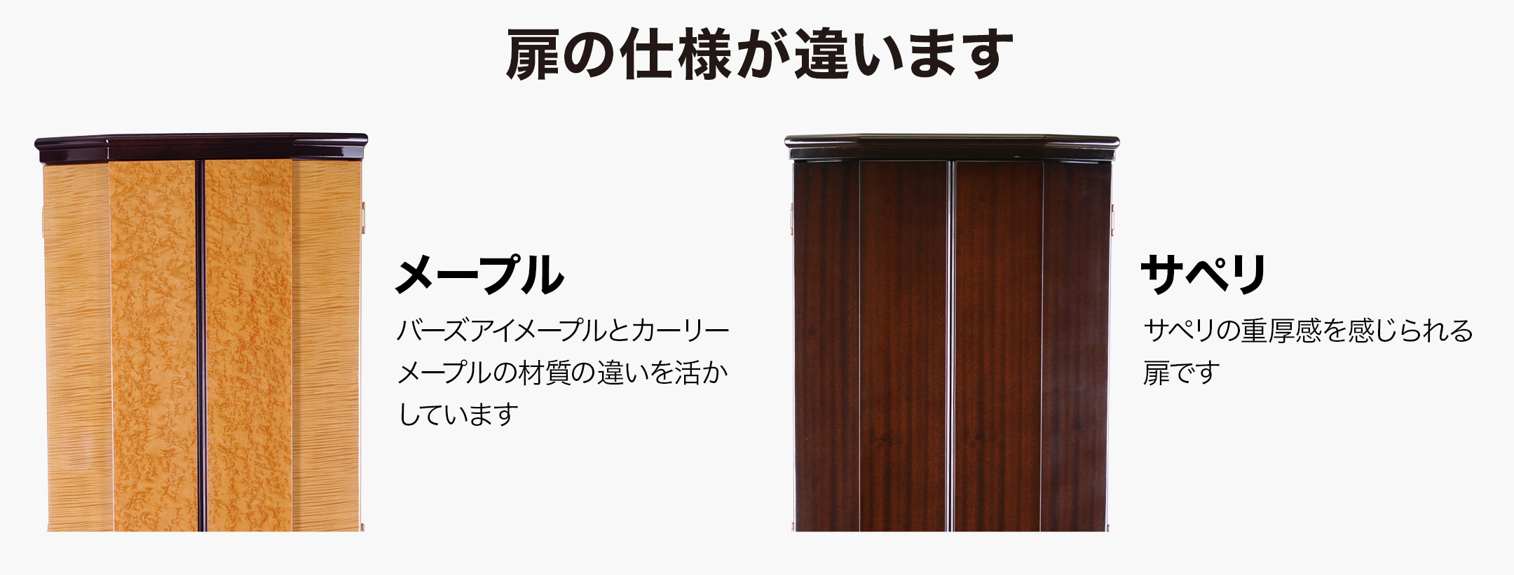 扉の仕様が違います