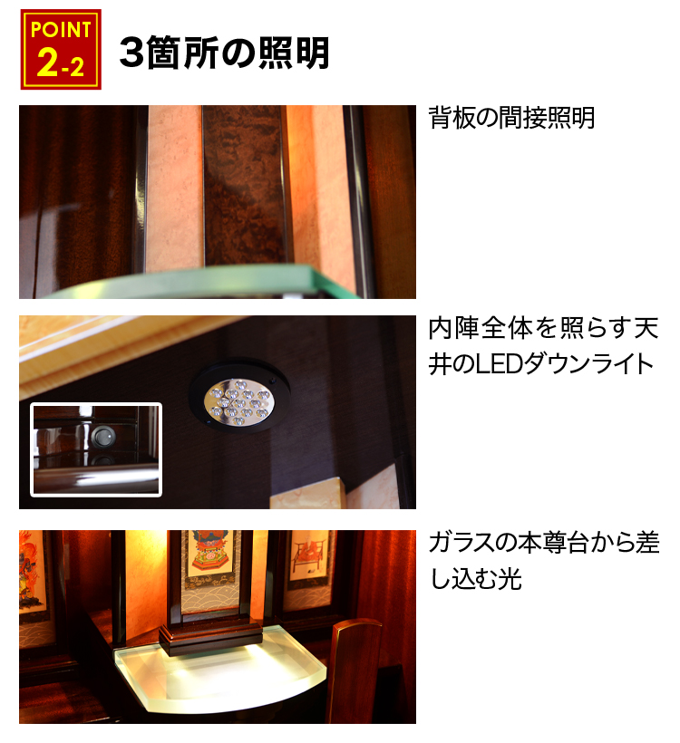 3箇所の照明