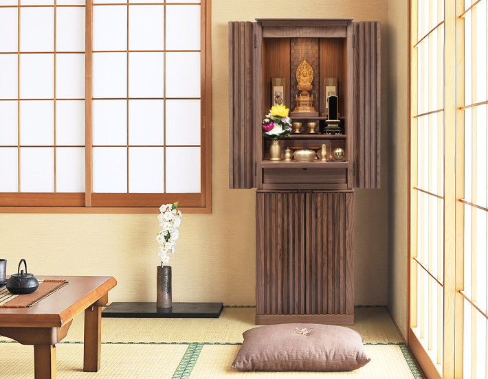 洋室にも和室にも合うお仏壇 もり ウォールナット 15×46号