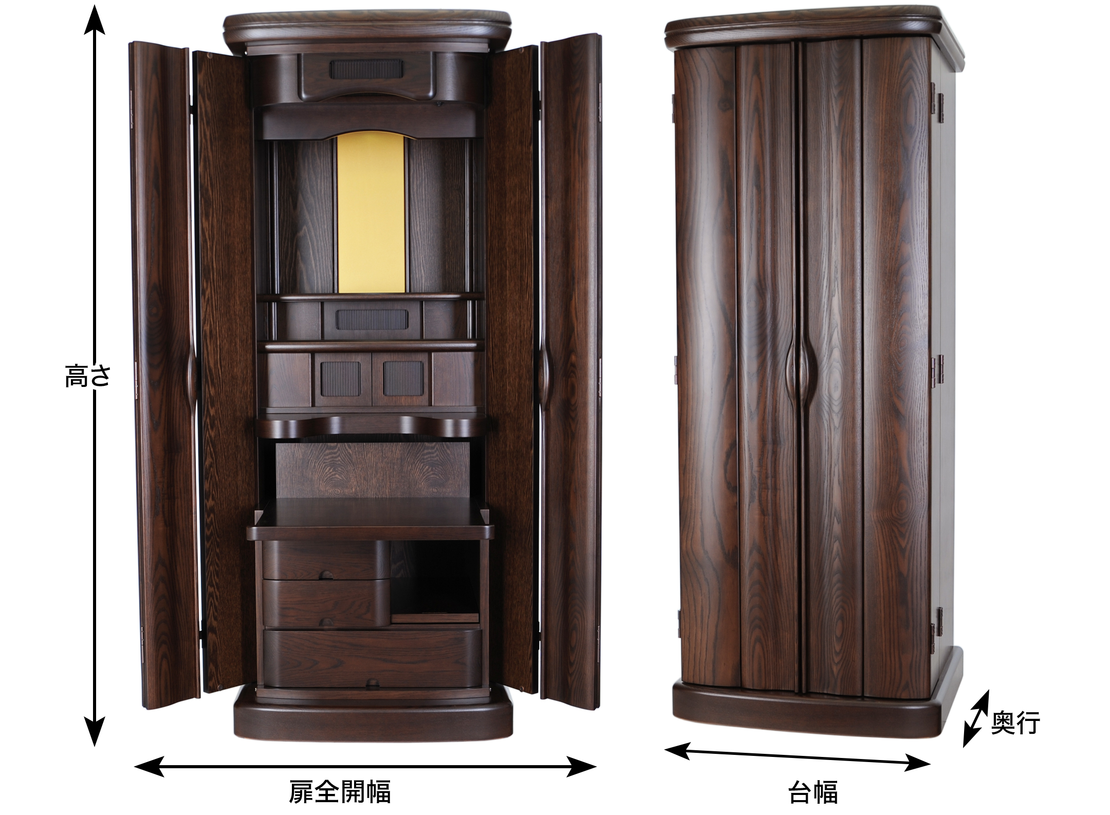 外寸 お仏壇のサイズ：17×47号 高さ140×幅51×奥行45cm