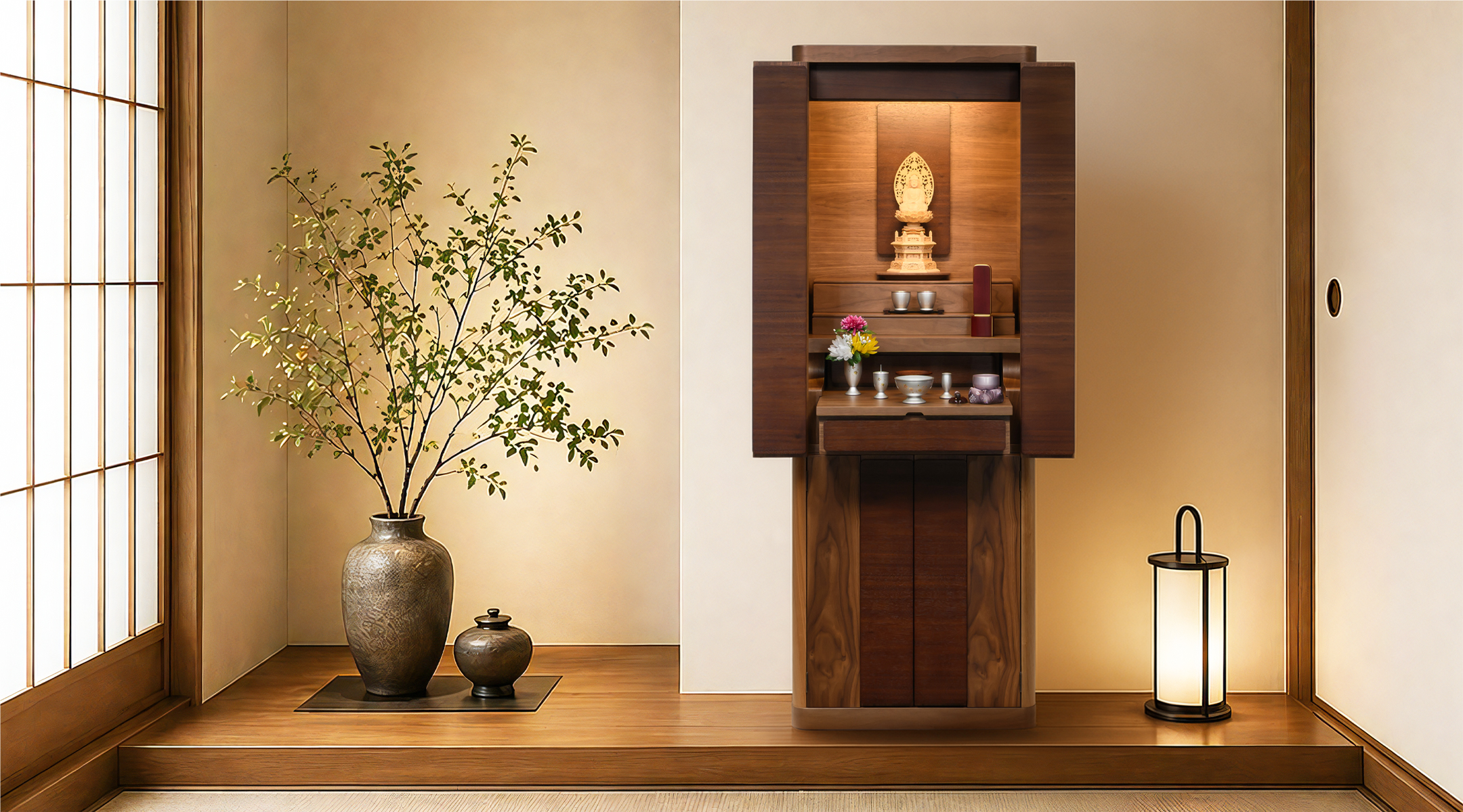 リスン 213 ウォールナット 台付 19×54号の商品の外観画像
