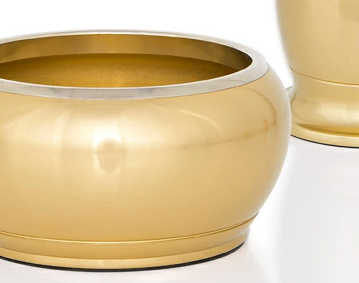 ルミエール　仏具　3.0寸　シャンパンゴールド　6具足　真鍮製　モダン　未使用品 送料無料】ルミエール 6具足 シャンパンゴールド 3.5寸 たまゆら