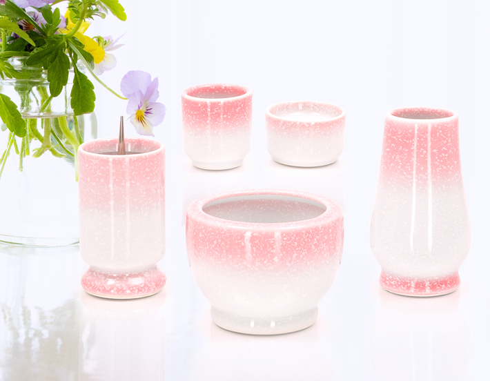 仏具セット【有田焼 ほほえみ ブルー・ピンク 5点セット】有田焼 仏具