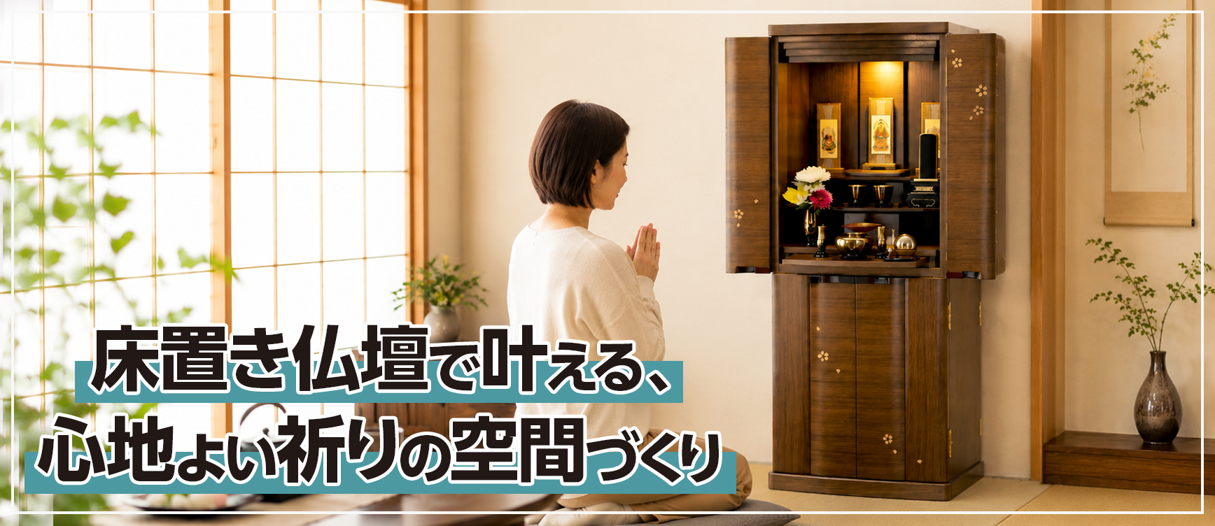明るい和室にも洋室にもなじむ床置き仏壇でつくる心が安らぐ祈り空間の実例