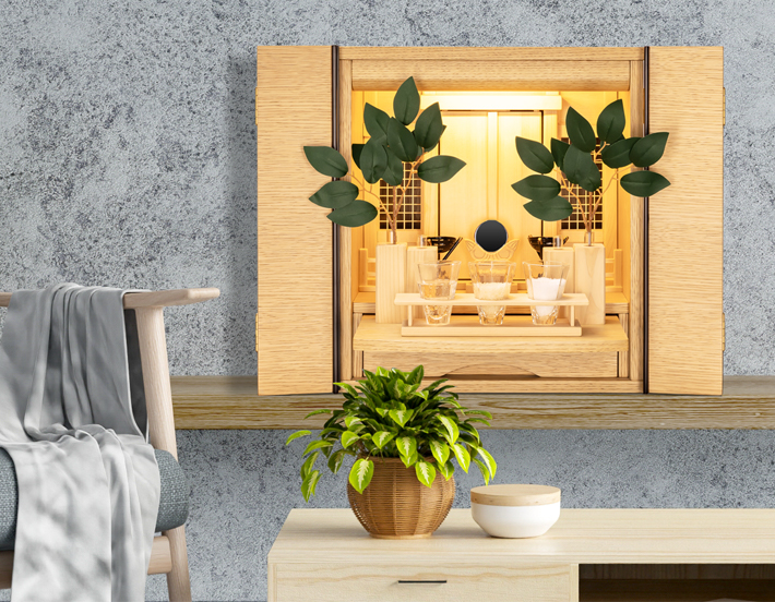 祖霊舎【フルス オークライト K型 14号】御霊舎 高級 モダン 上置き型